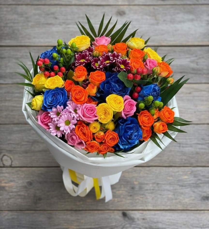 Букет цветов из: Розы и Хризантемы в Балково