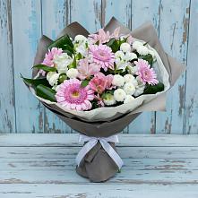 Букет цветов из:  Герберы, Альстромерии и Хризантемы #REPLACE_PRED# Балково