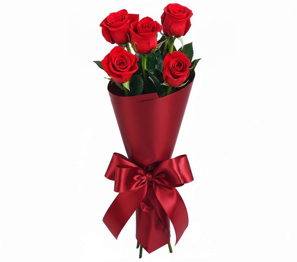 Букет 5 Красных роз Эдлесс Лав в Балково