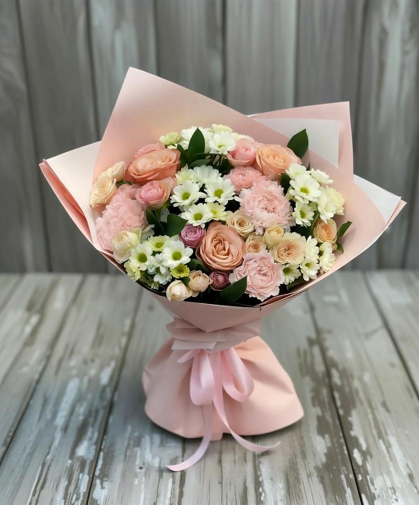 Букет цветов из: Гвоздики, Розы и Хризантемы в Балково