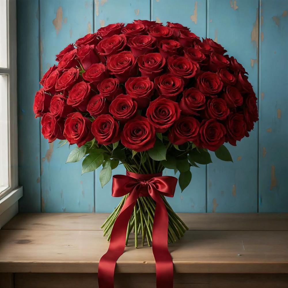 Букет Красные розы Блэк Меджик в Балково