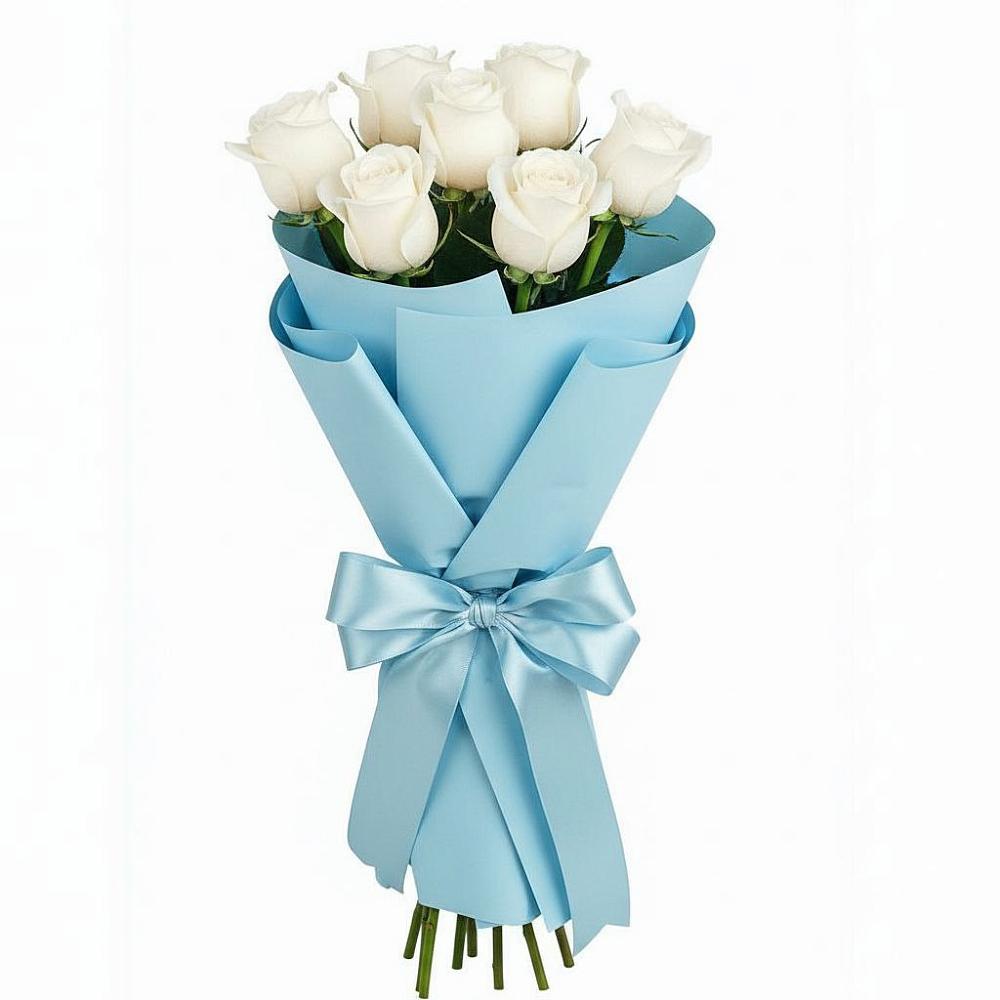 Букет 7 белых роз Проуд в Балково