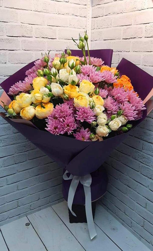 Букет цветов из: Хризантемы и Розы в Балково