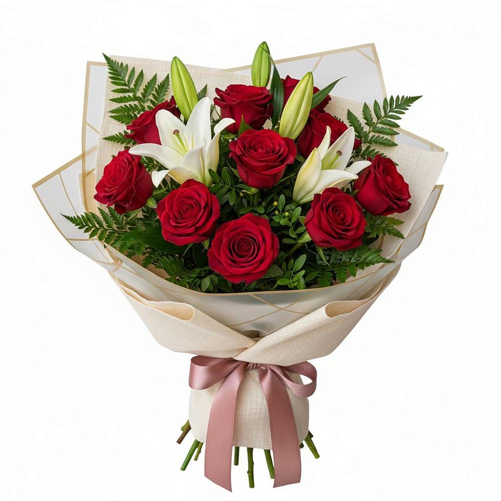 Букет цветов из: Лилии и Розы в Балково