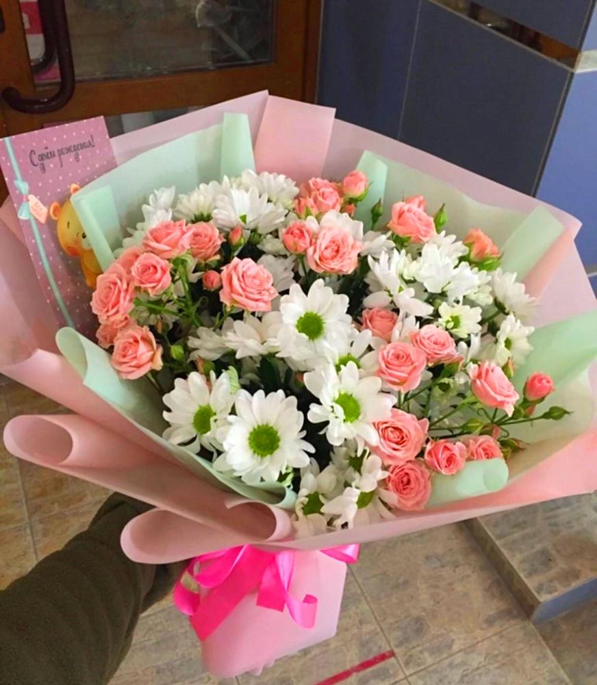 Букет цветов из: Розы и Хризантемы в Балково