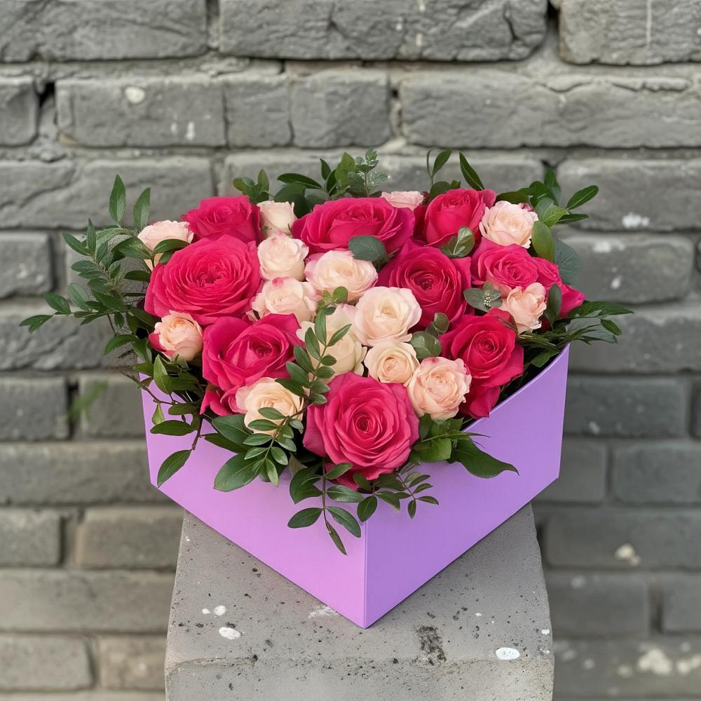 Цветочная композиция из Розы в коробке в Балково