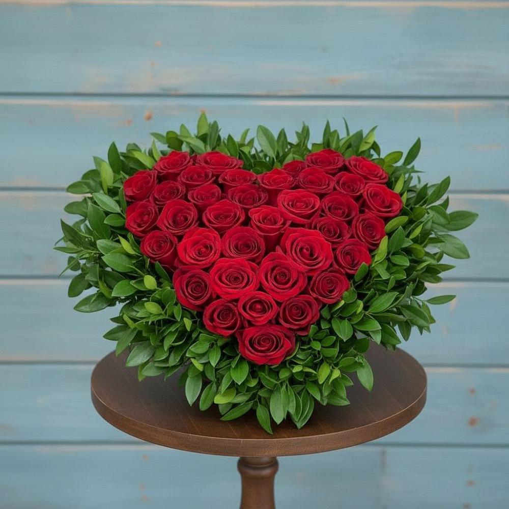 Цветочная композиция из Розы в виде сердца в Балково