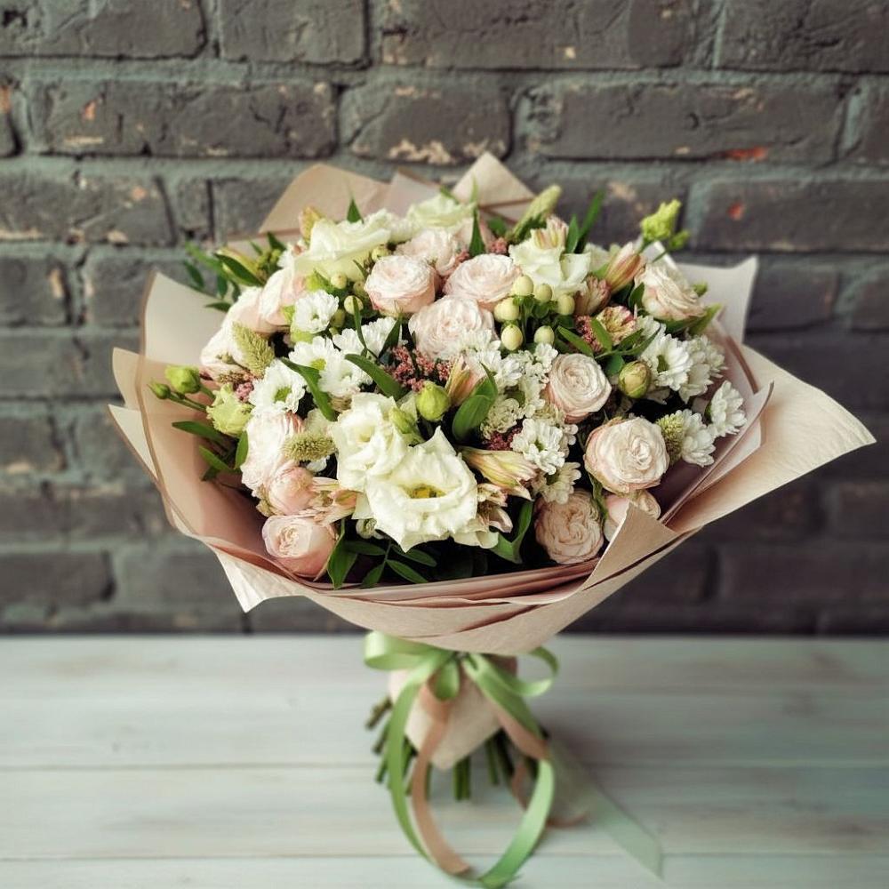 Букет цветов из: Альстромерии, Розы и Хризантемы в Балково