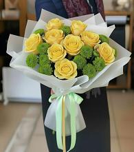 Букет цветов из:  Хризантемы и Розы в Балково