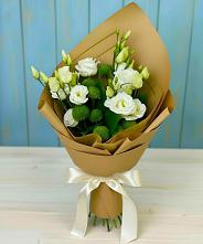 Букет цветов из:  Хризантемы и Лизиантусы #REPLACE_PRED# Балково