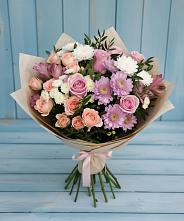 Букет цветов из:  Хризантемы, Розы и Альстромерии #REPLACE_PRED# Балково