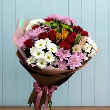 Букет цветов из:  Розы, Хризантемы и Альстромерии в Балково