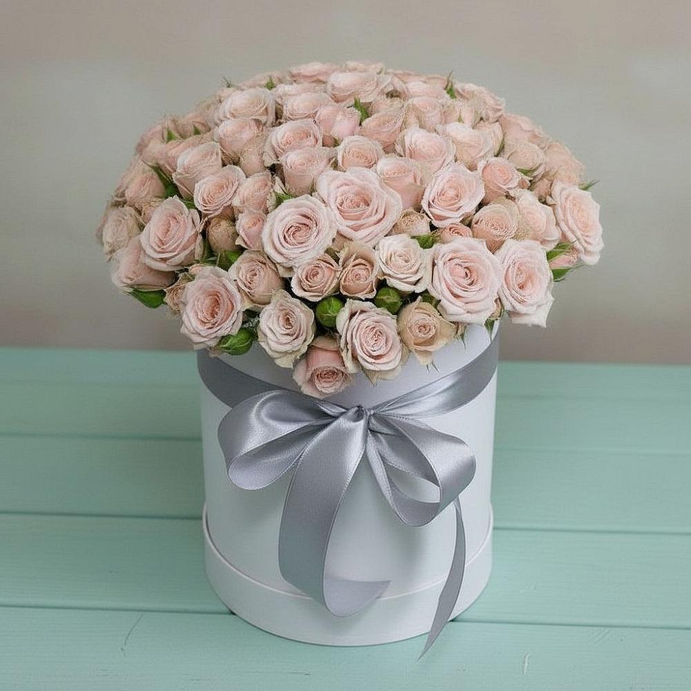 Цветочная композиция из Розы в шляпной коробке в Балково